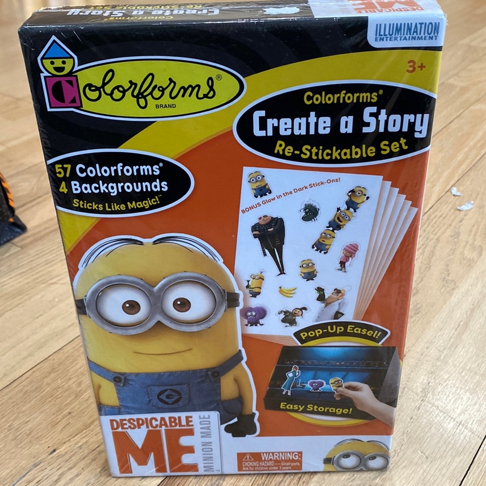 NEW Despicable Me Colorforms Create A Story Re-Stickable Box Set boy girl
